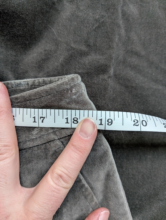 Garnet Hill Velvet Pants Size 14 Long Gray Straight Leg Stretch Trousers - Picture 7 of 13